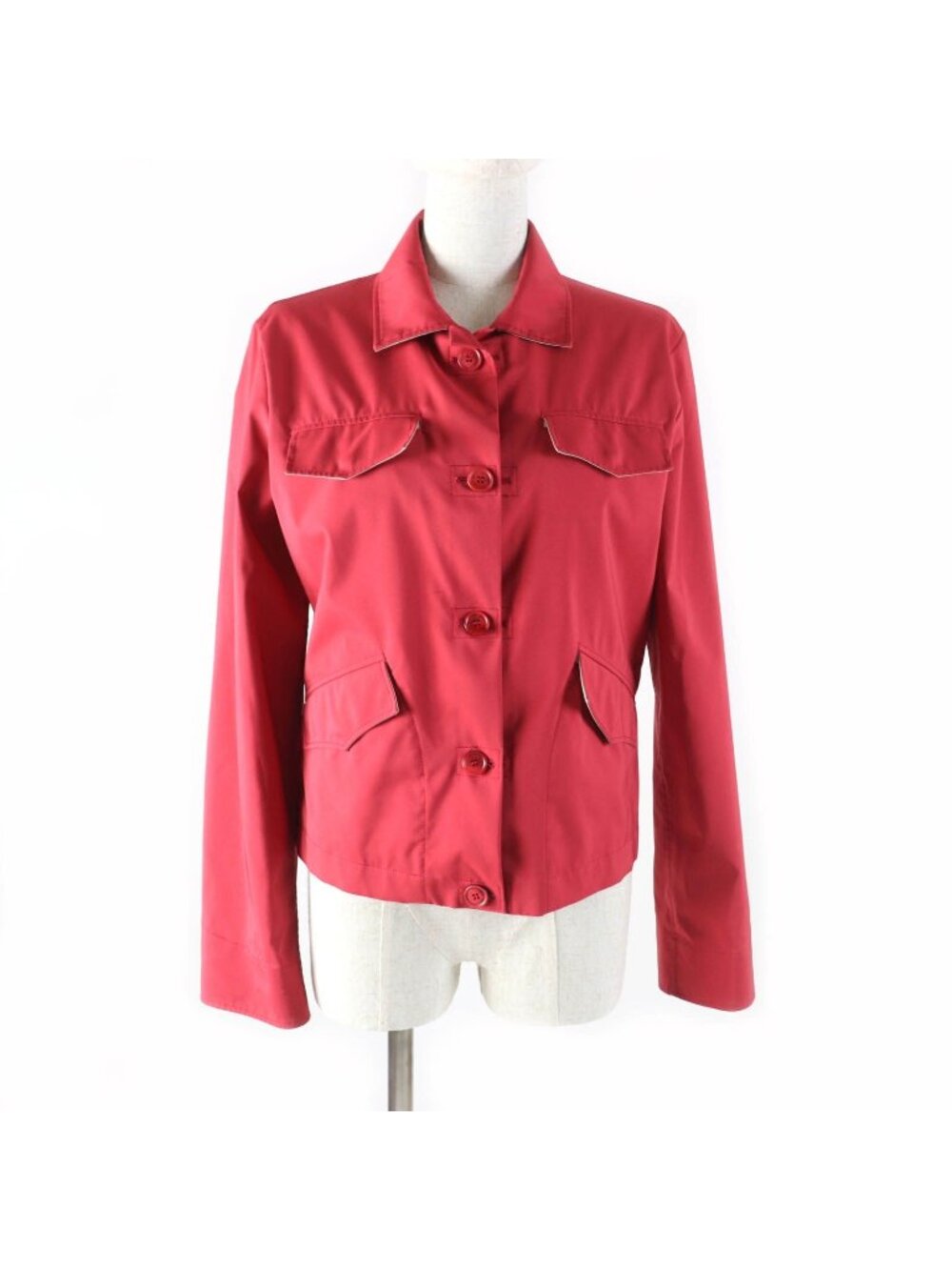 Loro Piana Logo Button Pocket Jacket Red 44